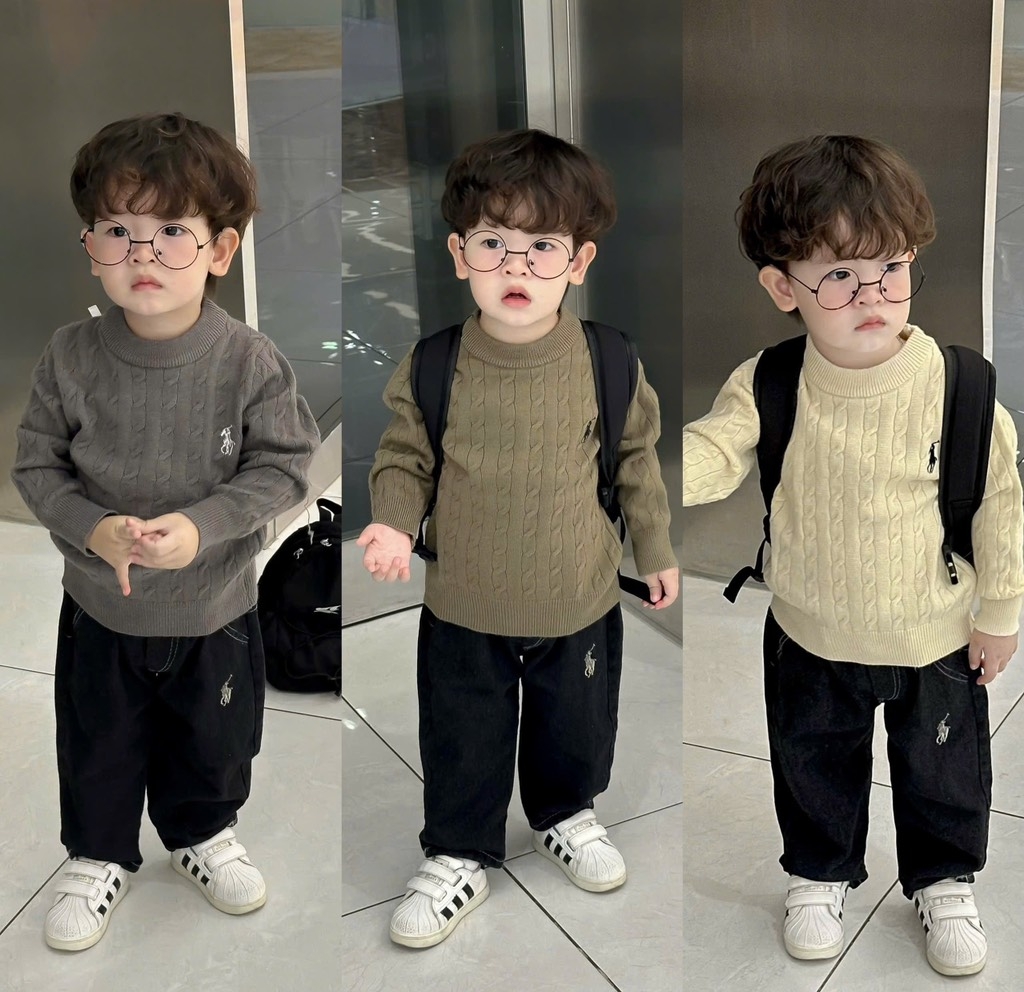 ÁO LEN THÊU NGỰA BÉ TRAI