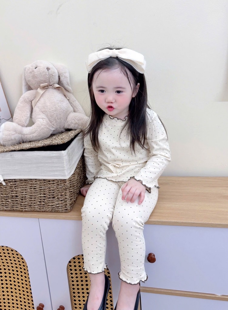 SET BỘ ZIP DÀI CHẤM BI 3 MÀU BÉ GÁI(XẢ 55k)