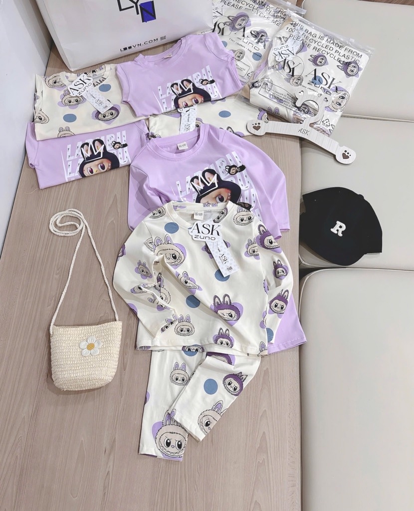 SET 2 BỘ COTTON LABUBUTHU ĐÔNG  BÉ GÁI (sale 79k)