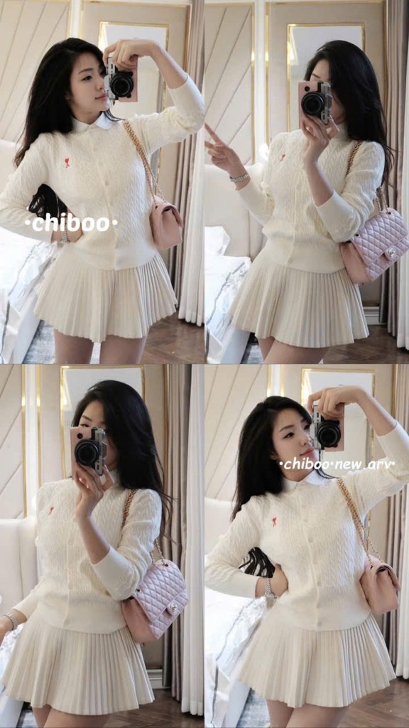ÁO LEN CARDIGAN THÊU TIM 4 MÀU NỮ THU ĐÔNG