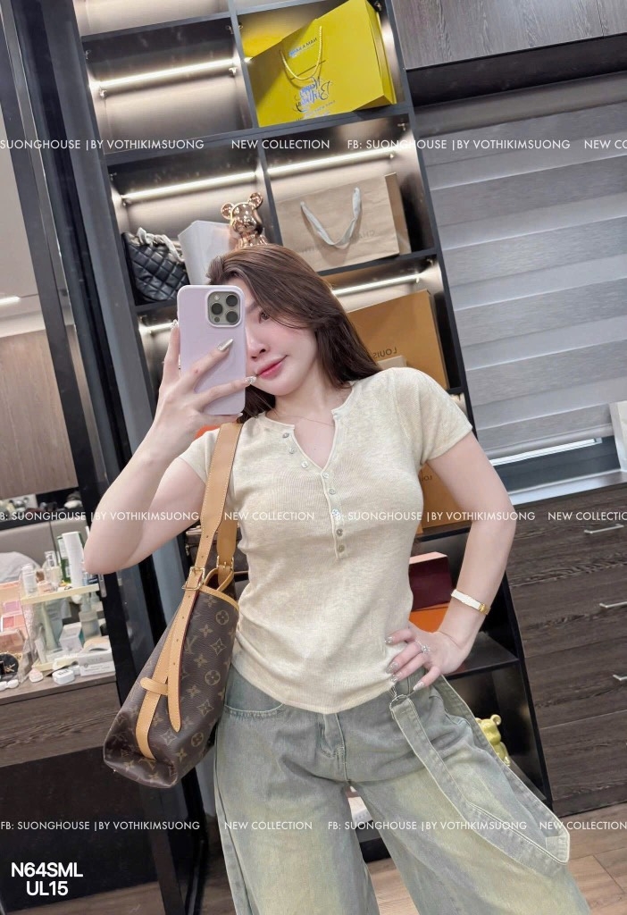 ÁO TĂM THỎ BE CỘC TAY NỮ SẴN