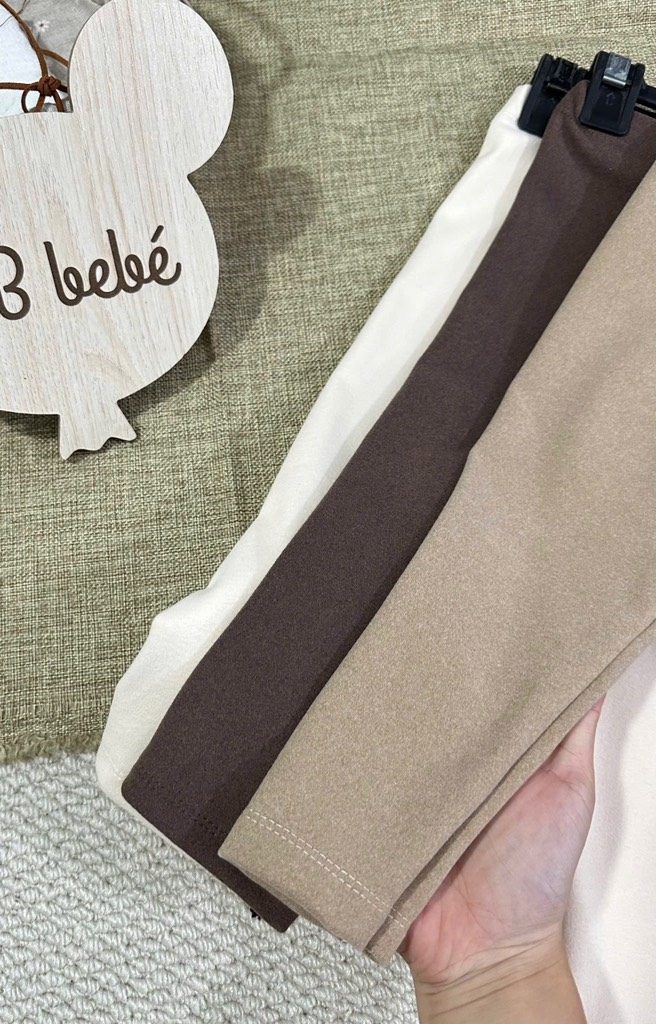 SET 3 QUẦN DÀI LEGGING LÓT LÔNG NÂU BE ĐẬM NHẠT BÉ TRAI BÉ GÁI SẴN