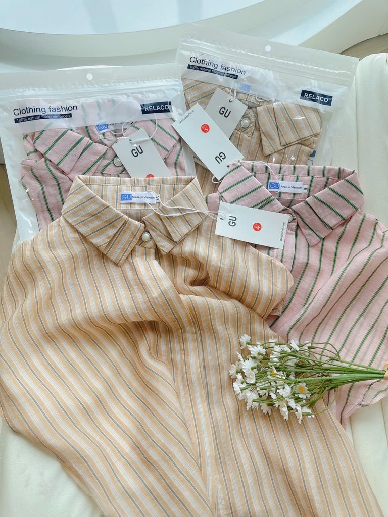 ÁO MI GU NHẬT KẺ 2 MÀU NỮ SẴN