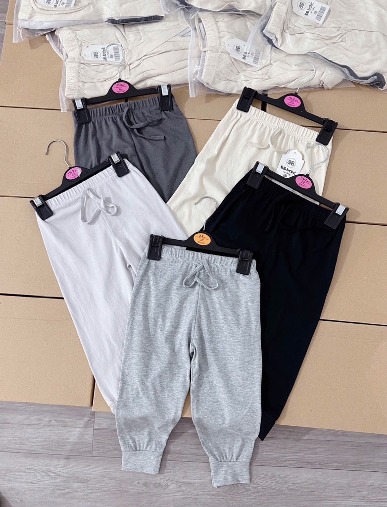SET 5 QUẦN DÀI BÉ TRAI BẢNG MÀU GHI SẴN (SALE 99k)