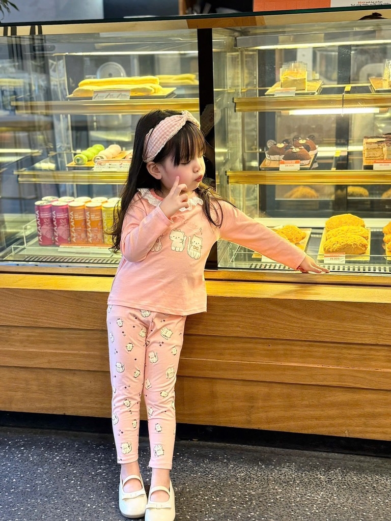 SET 2 BỘ DÀI BÉ GÁI MÈO TONE HỒNG