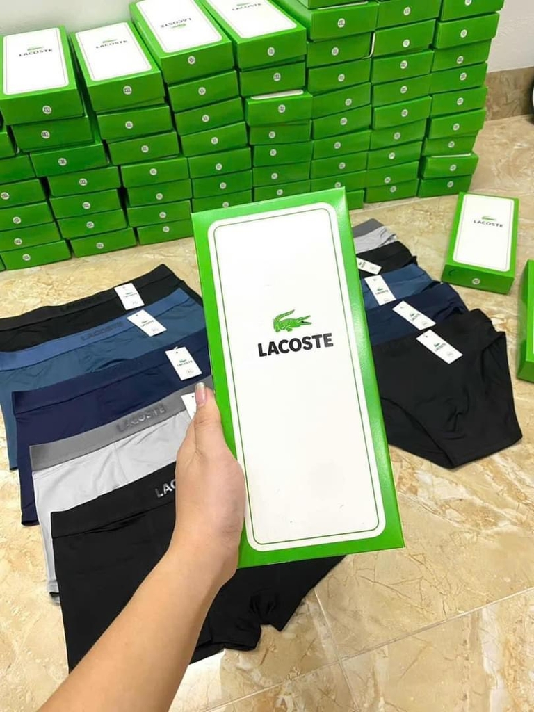 HỘP 5 QUẦN SỊP NAM LACOSTE DẬP NỔI THUN LẠNH CAO CẤP