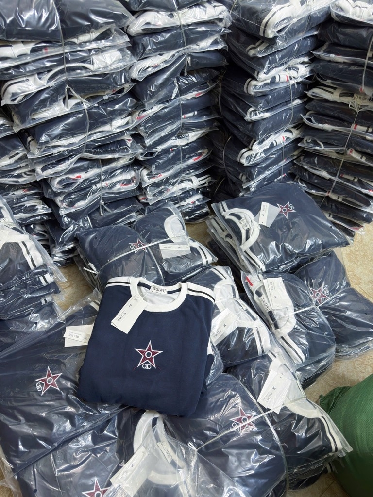 BỘ DÀI NỈ 2 DA XANH THAN SỌC KẺ NỮ THU ĐÔNG