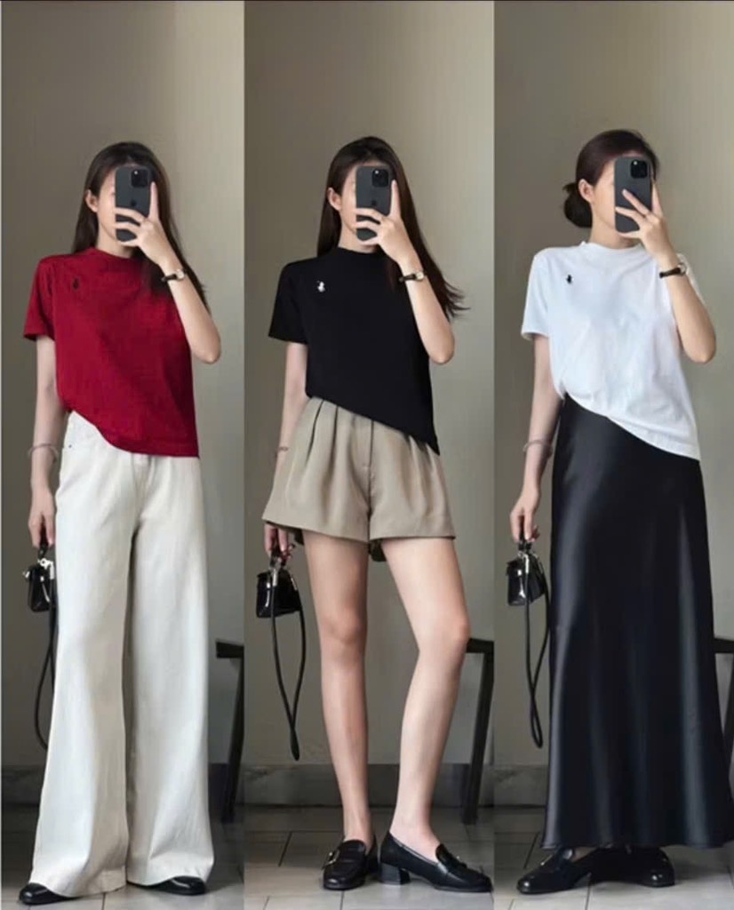 SET 3 ÁO PHÔNG THÊU NGỰA CỘC TAY NỮ SẴN( XẢ 89k)