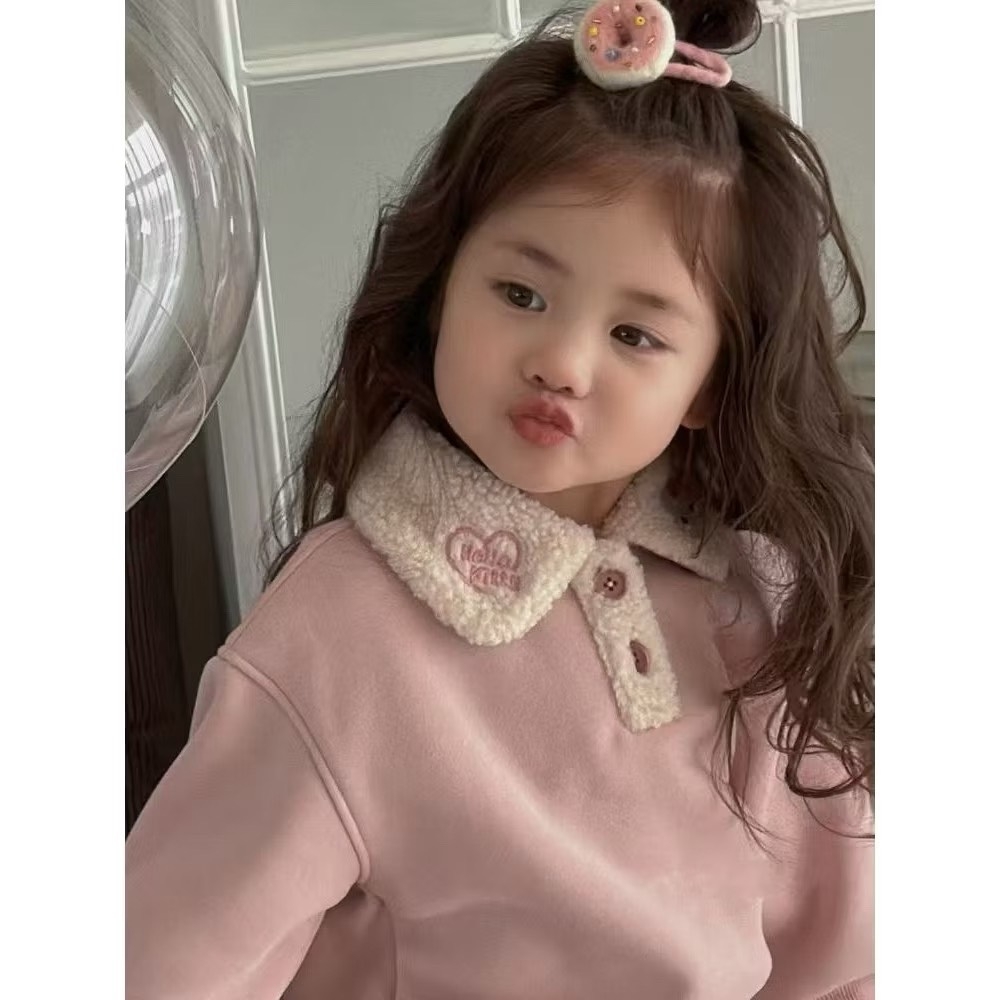 BỘ DÀI NỈ LÔNG HỒNG QUẦN TIM BÉ GÁI