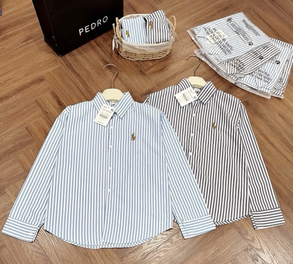 ÁO SƠ MI KẺ THÊU NGỰA DÀI TAY NỮ (SALE 69k)