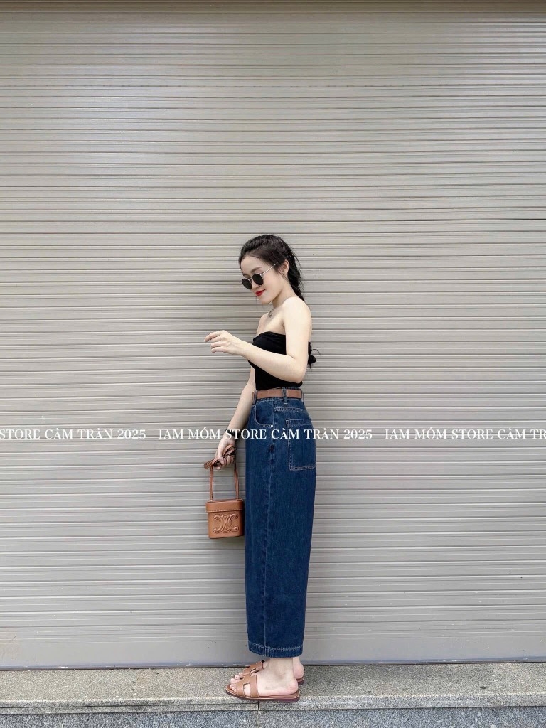 QUẦN JEAN NỮ BAGGY TRƠN SẴN