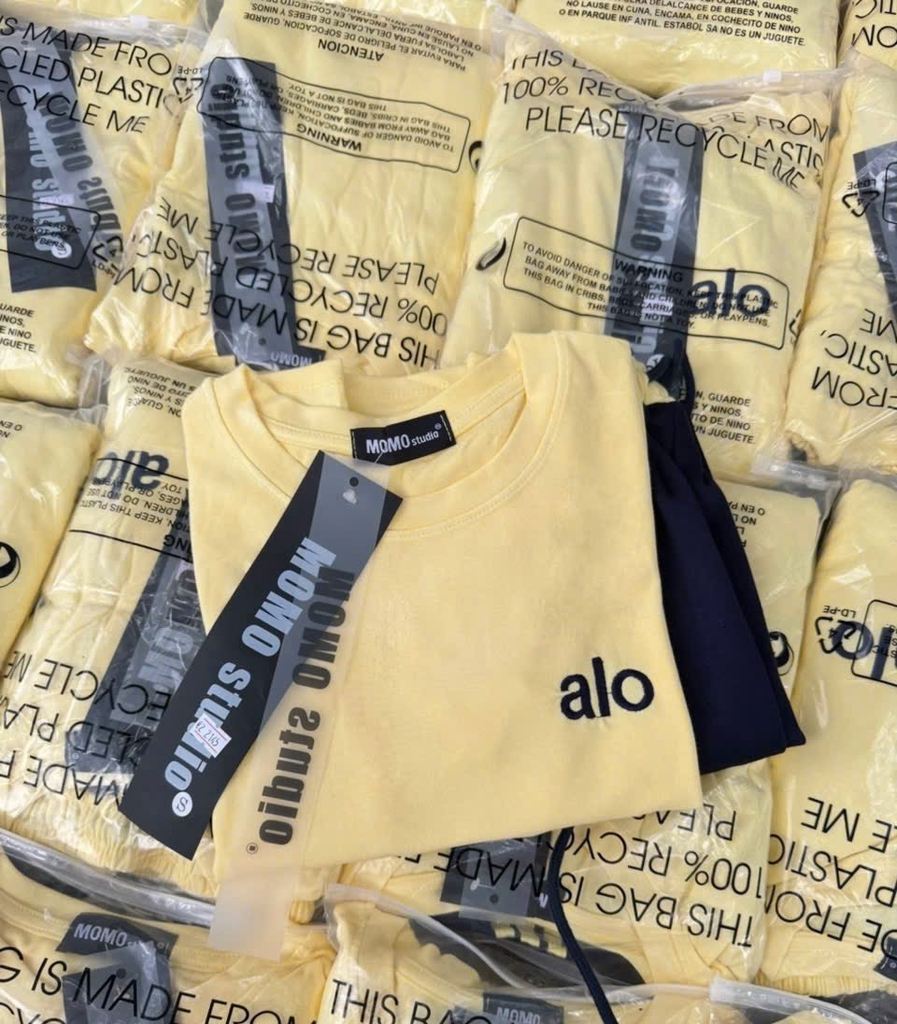 SET ÁO VÀNG QUẦN SUÔNG ALO NỮ SẴN (SALE 118k)