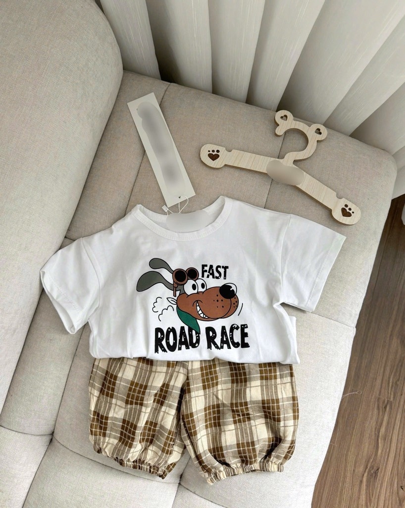 SET ÁO COTTON QUẦN ĐŨI FAST ROAD RACE CHO BÉ