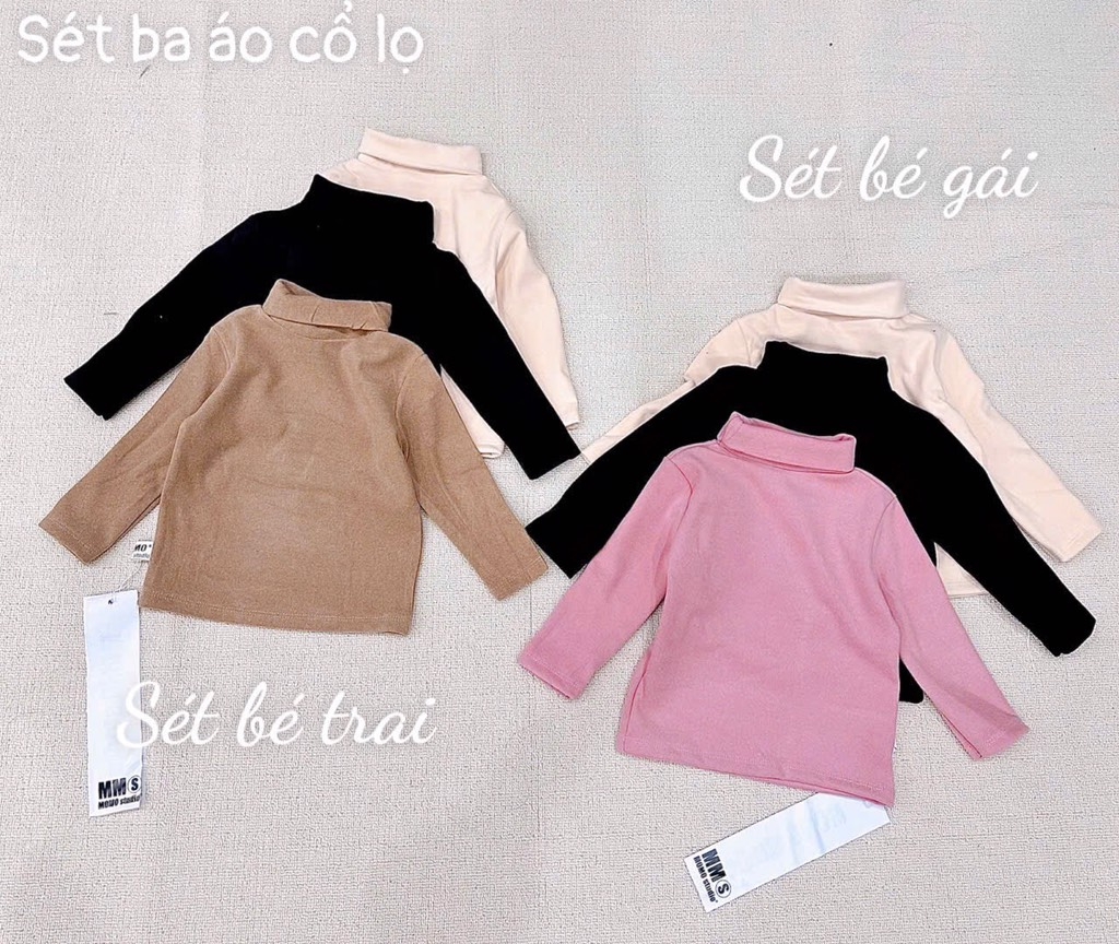 SET 2 ÁO CỔ LỌ DÀI TAY CHO BÉ