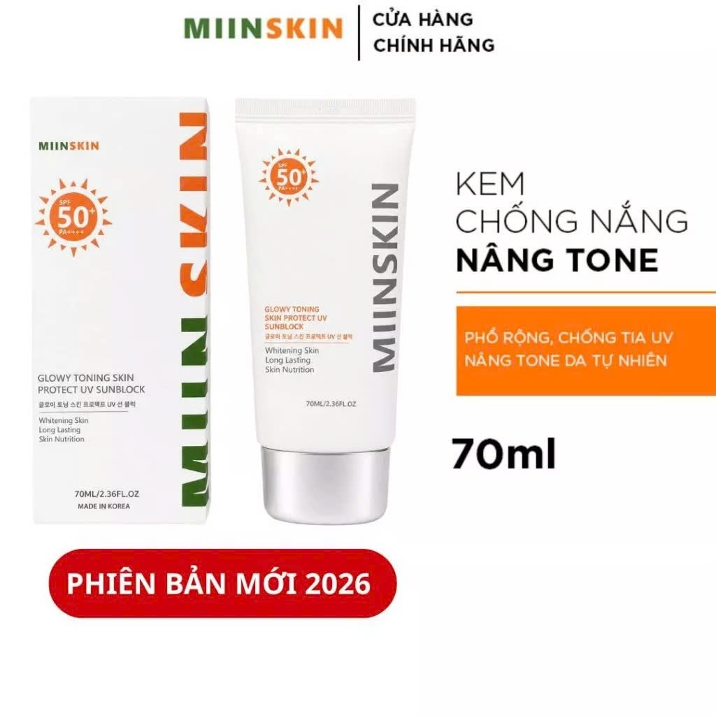 Kem Chống Nắng Nâng Tone , Bảo Vệ Da MIINSKIN PROTECT UV SUN BLOCK (BAO BÌ ĐỔI MỚI - CHẤT LƯỢNG KHÔNG ĐỔI)