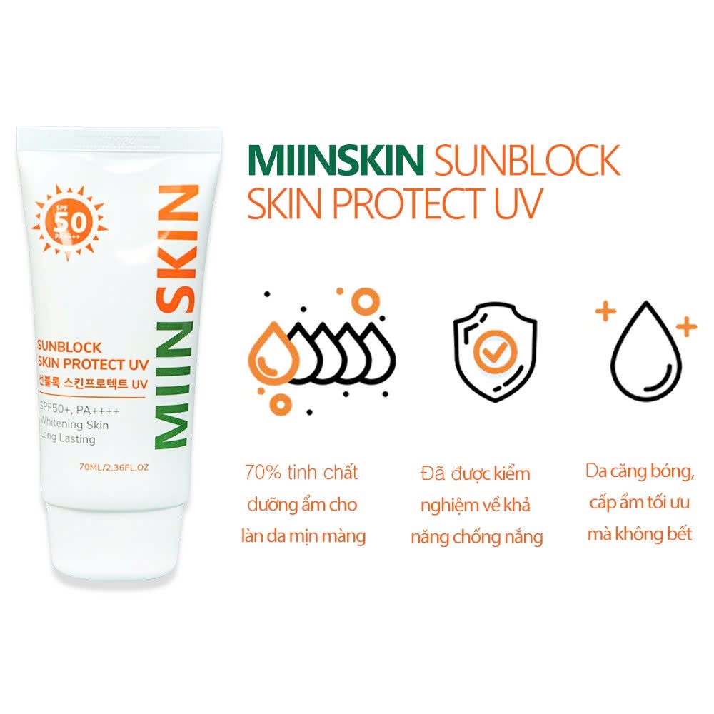 Combo serum dưỡng trắng 5% Niacinamide + kem chống nắng vật lý Miinskin