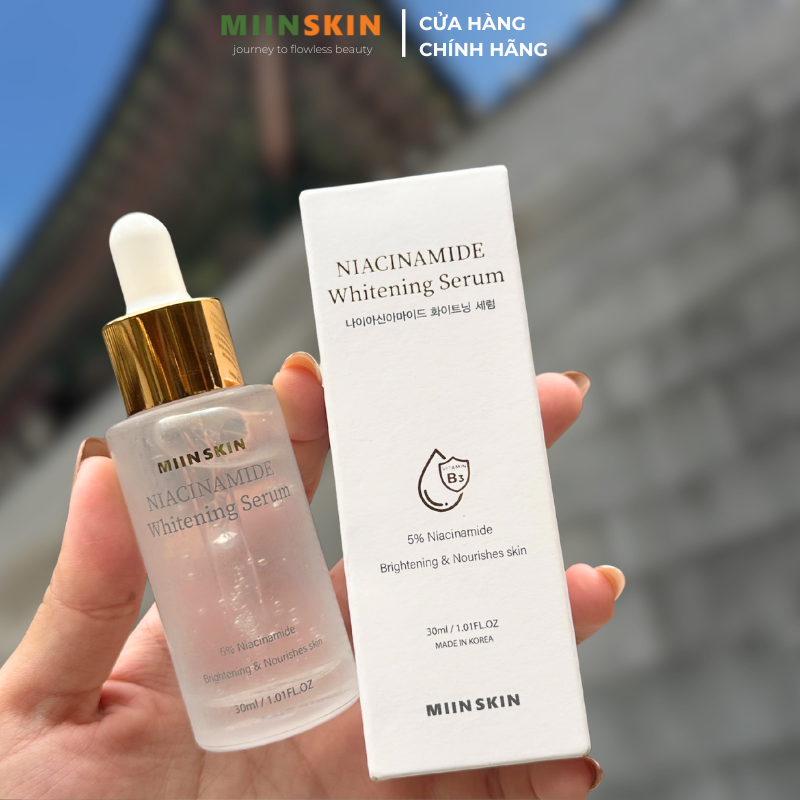 Combo dưỡng trắng da Serum Miinskin 5% Niacinamide + Kem dưỡng trắng nâng tone 70ml