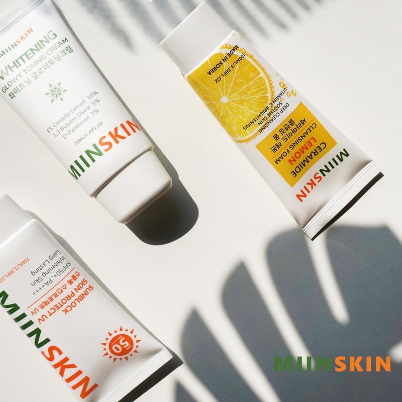 Combo 3 sữa rửa mặt chanh + kem chống nắng + kem dưỡng trắng 70ML Miinskin