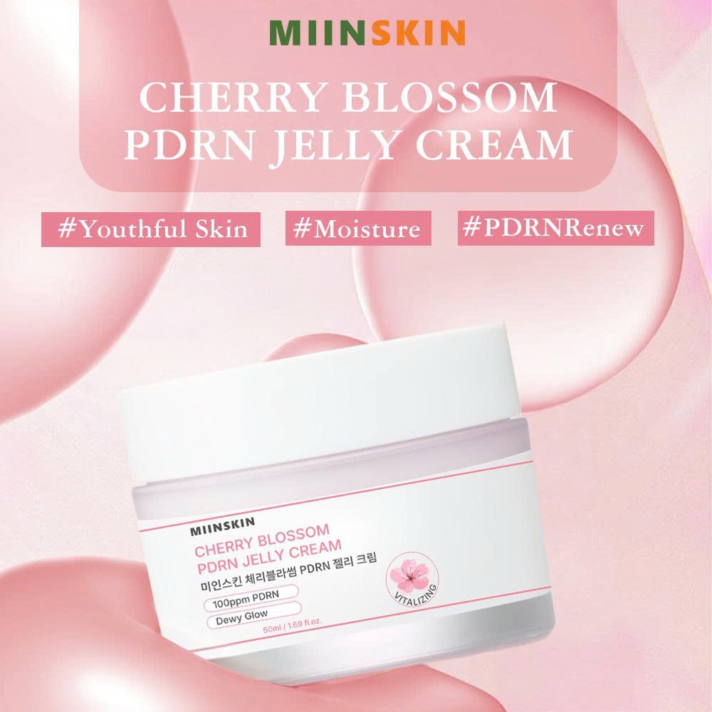 Combo toner dạng xịt khoáng và kem dạng thạch PDRN Hoa anh đào MIINSKIN