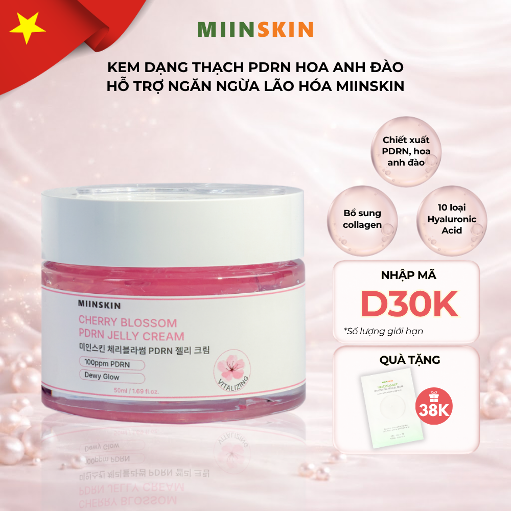Kem Miinskin dạng thạch PDRN Hoa anh đào