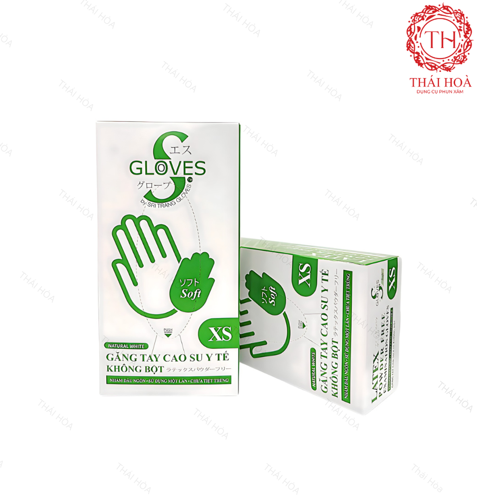 Găng Tay Cao Su  Sgloves Latex Không Bột - Dòng Găng Tay Mềm Mại An Toàn Cho Da Nhạy Cảm