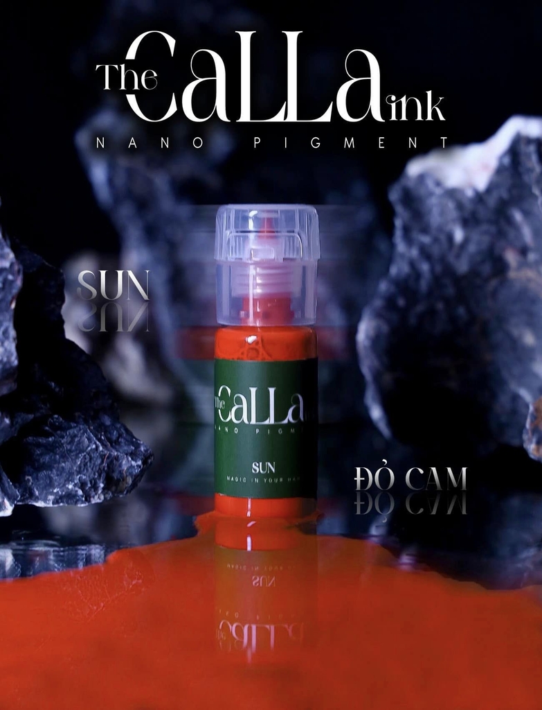 Mực Phun Xăm Cao Cấp Calla Ink - Đỏ Cam - Lên Màu Đẹp, An Toàn Tuyệt Đối