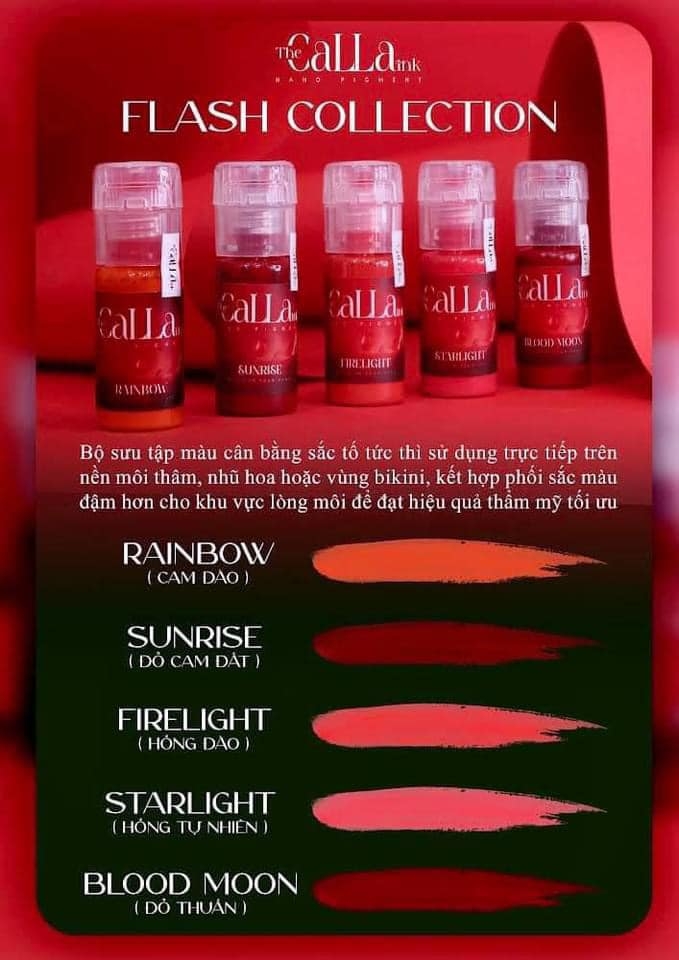Mực Phun Xăm Cao Cấp Calla Ink - Hồng Cam Sữa - Lên Màu Đẹp, An Toàn Tuyệt Đối