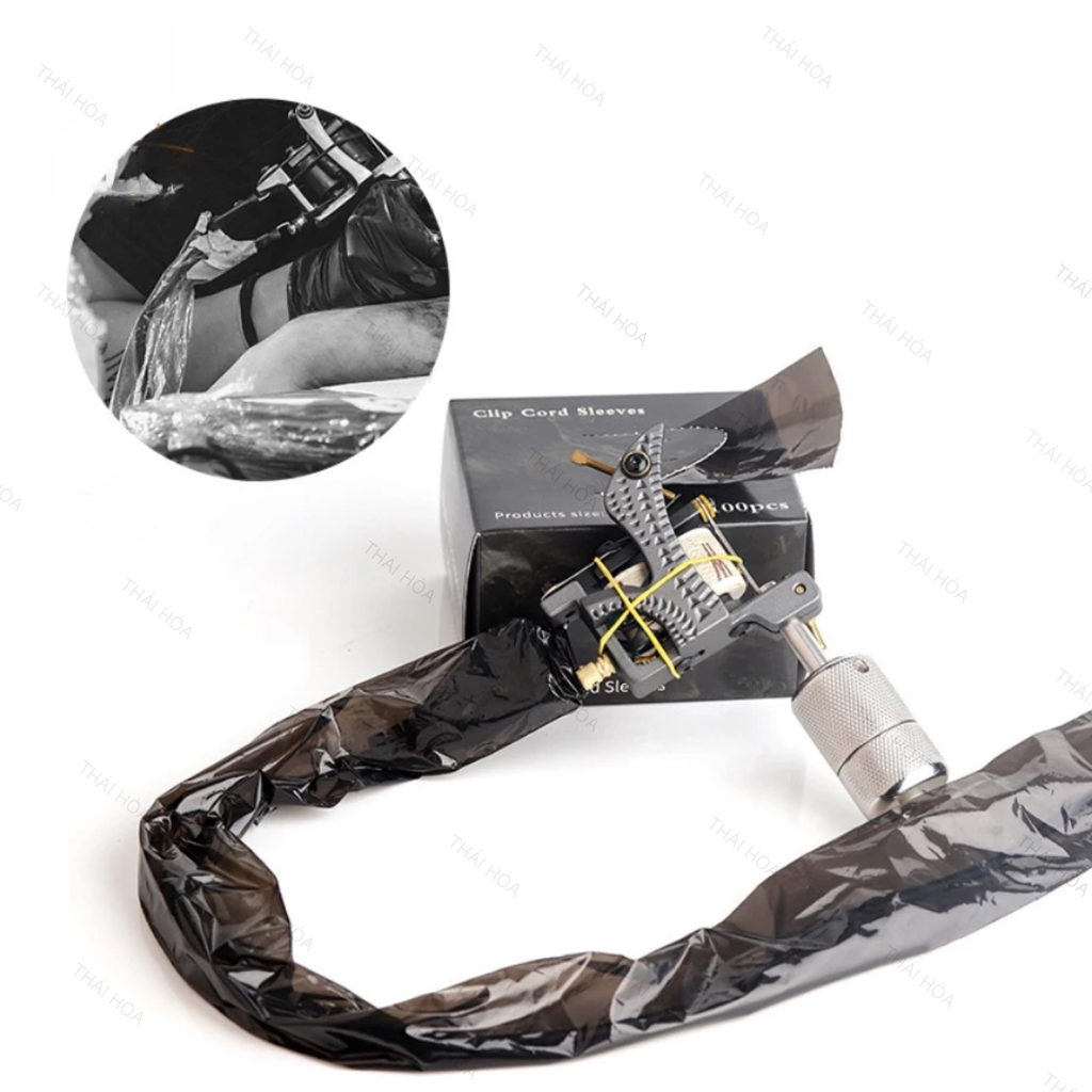 Bọc Dây Và Bọc Máy Xăm Màu Đen (Hộp 100 Dây)