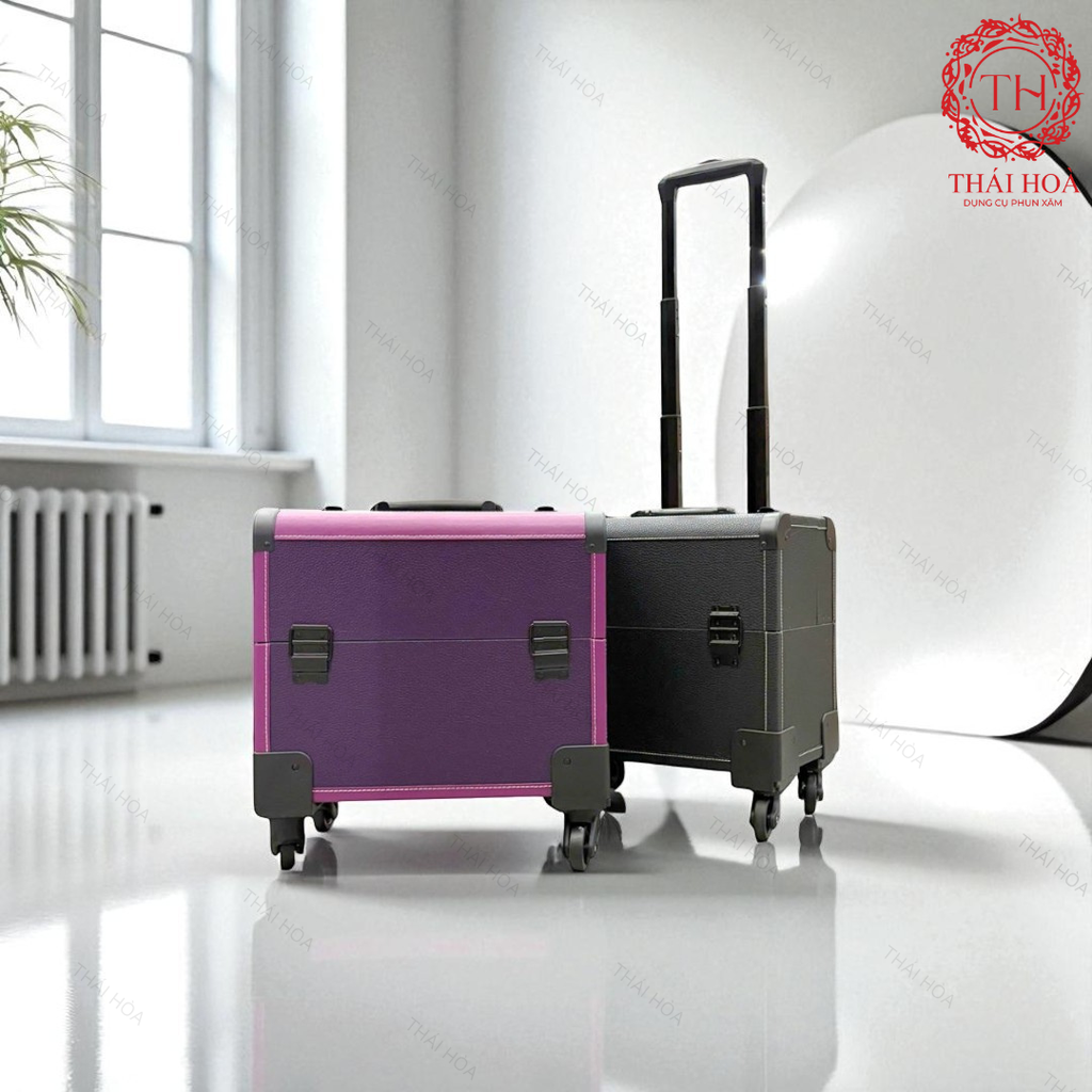 Vali Phun Xăm  Cốp Kéo Kéo Chuyên Nghiệp 4 Bánh - Thiết Kế Sang Xịn Mịn