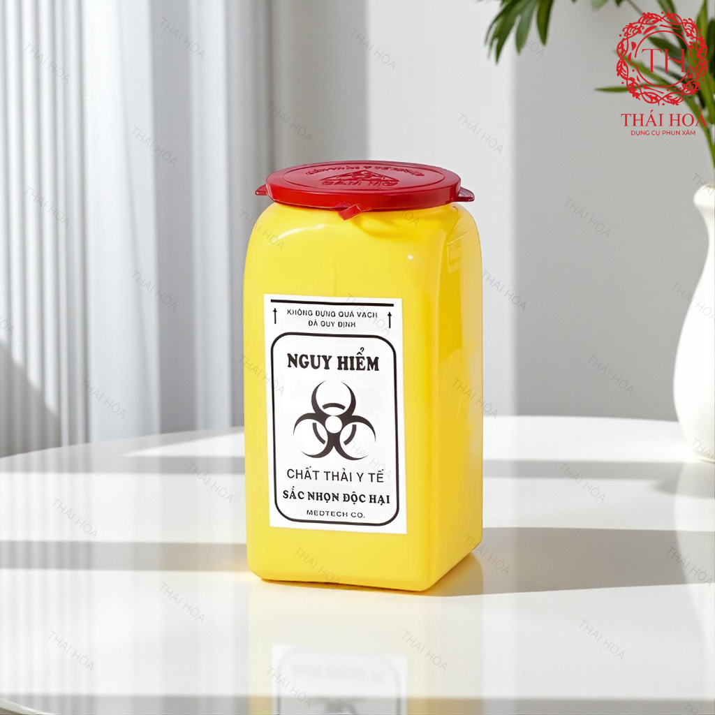 Bình Hủy Kim Pen Nhựa 1.5 Lít – Hộp Đựng Kim An Toàn Rác Thải Y Tế