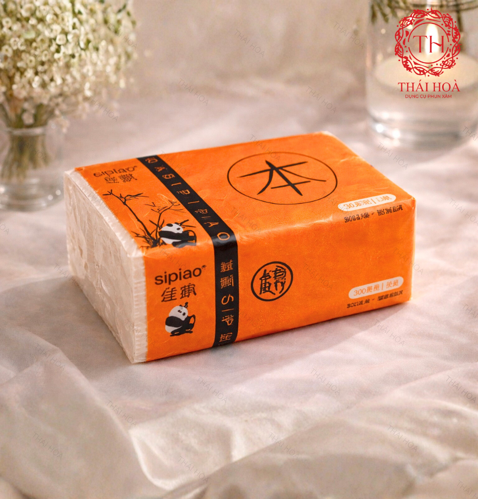 KHĂN GIẤY GẤU TRÚC 300 TỜ 3 LỚP – DÙNG TRONG PHUN XĂM, SPA, TIỆN LỢI & TIẾT KIỆM