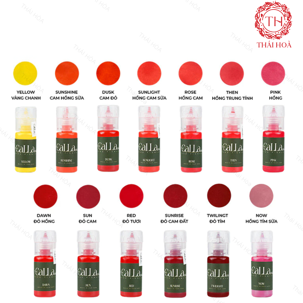 Mực Phun Xăm Cao Cấp Calla Ink - Đỏ Hồng - Lên Màu Đẹp, An Toàn Tuyệt Đối