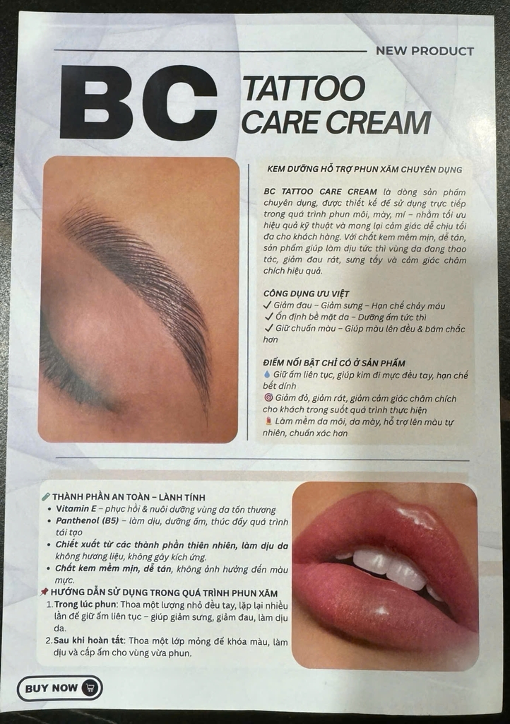 Kem Dưỡng BC Tattoo Care Cream - Balm Dưỡng Phun Xăm Chính Hãng