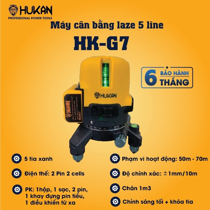 Máy laser cân bằng Hukan HK-G7 5 tia xanh