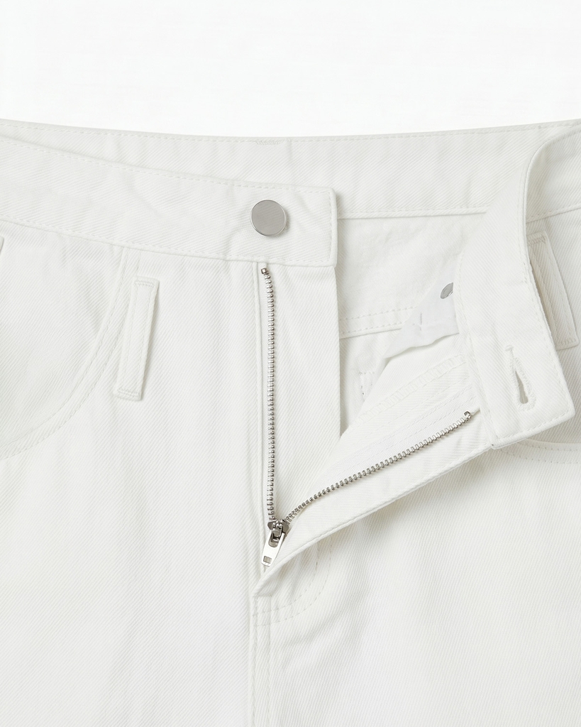 Quần Short Belt Loop White