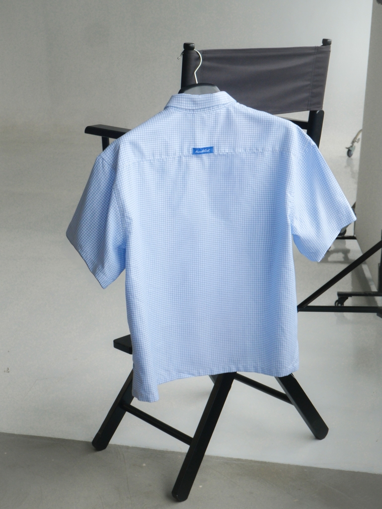 Áo sơ mi Boxy Caro Oxford - BLue Heart