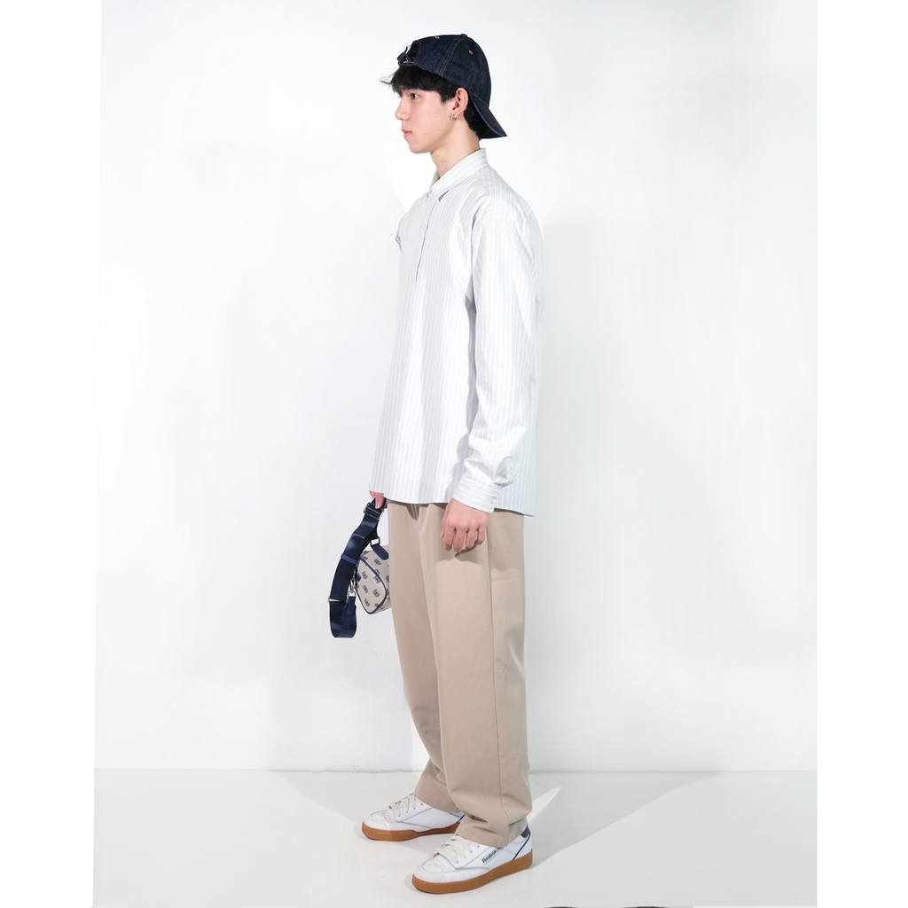 Widen kaki pants - Quần kaki ống rộng xếp ly