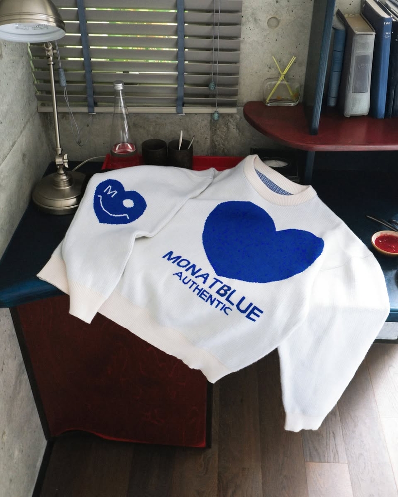 Blue Heart Knit Sweater