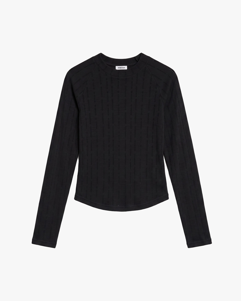 Áo Lace Longsleeves Top - Black