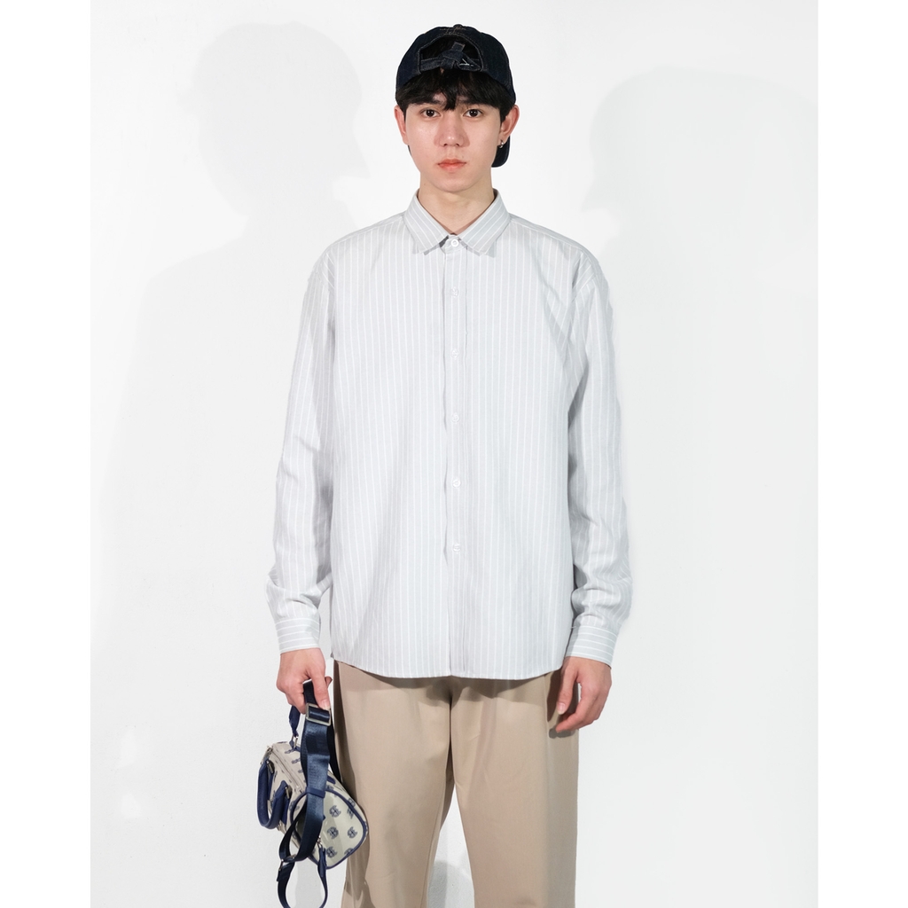Áo sơ mi Oxford kẻ sọc tay dài
