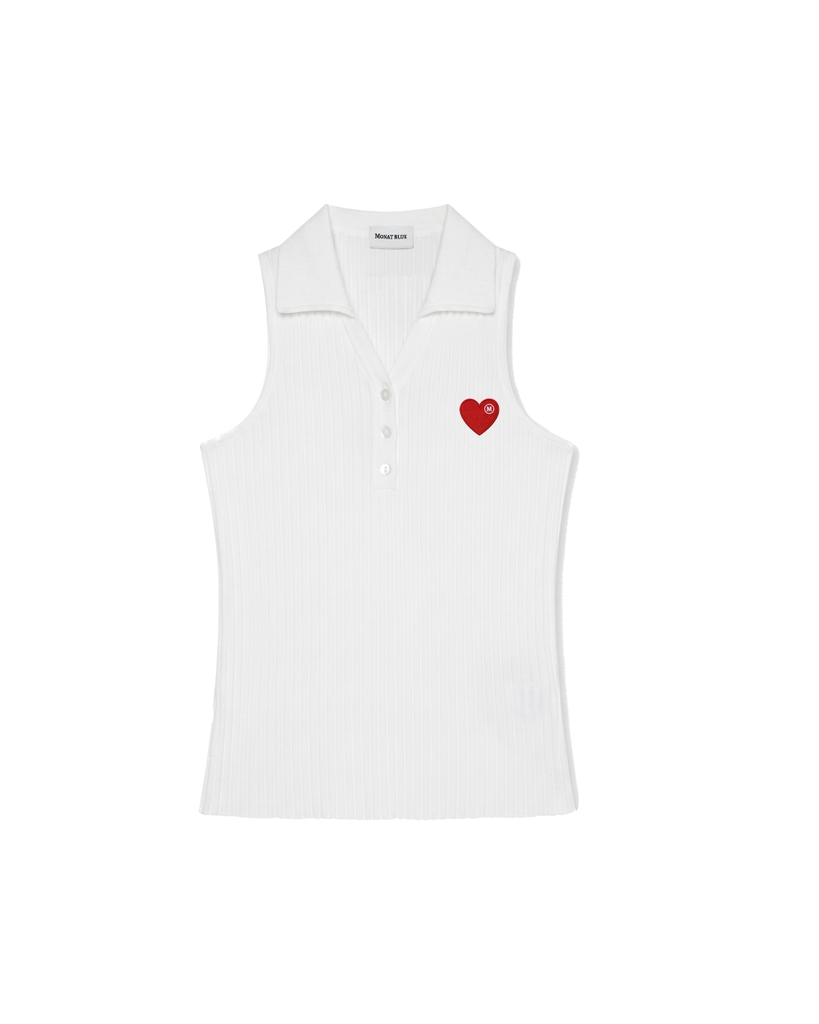 Áo thun Heart-Embroidered Polo Tanktop