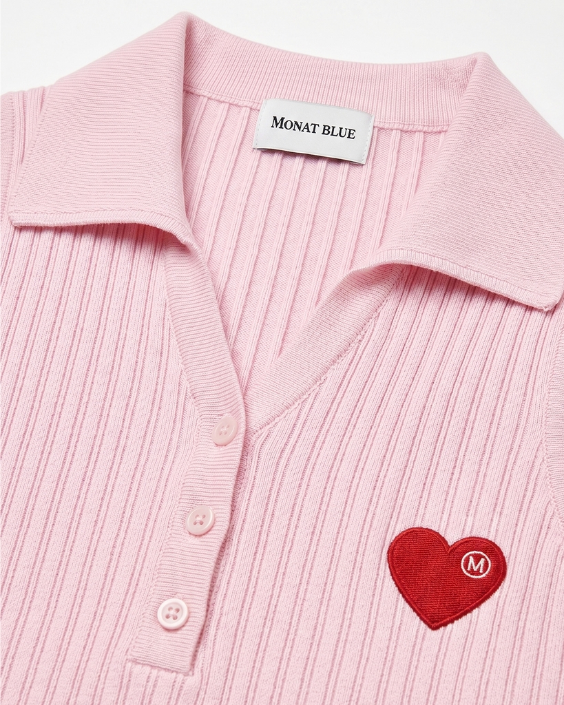 Áo thun Heart-Embroidered Polo Tanktop