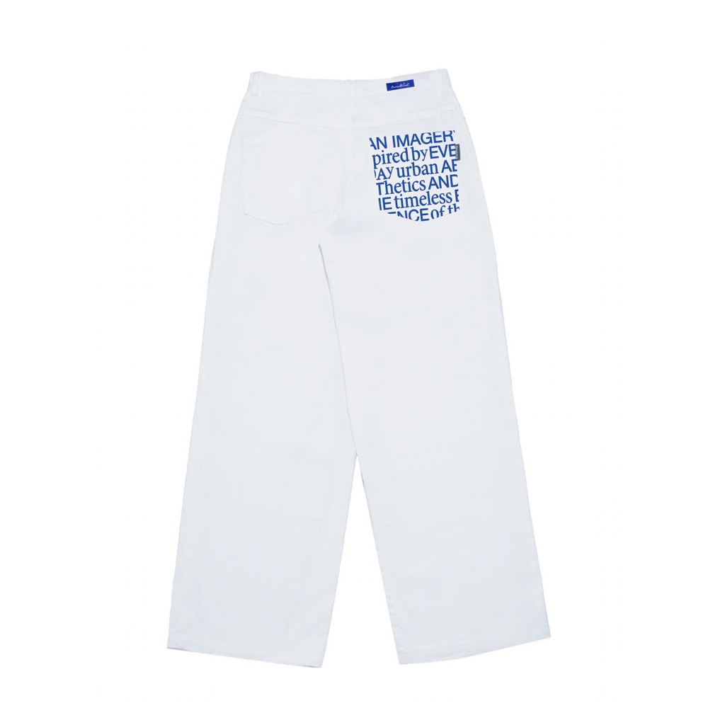 Quần Jean ống suông rộng Printed pocket