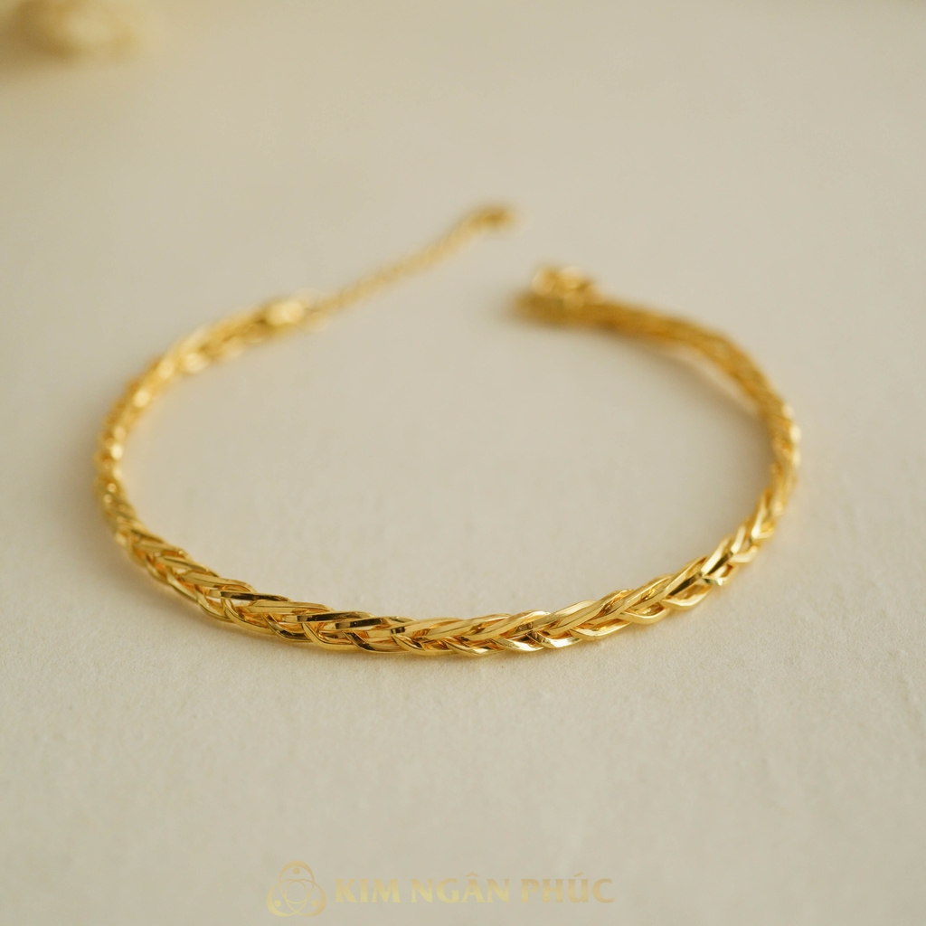 Lắc Tay Đan Kết Cổ Điển 24K