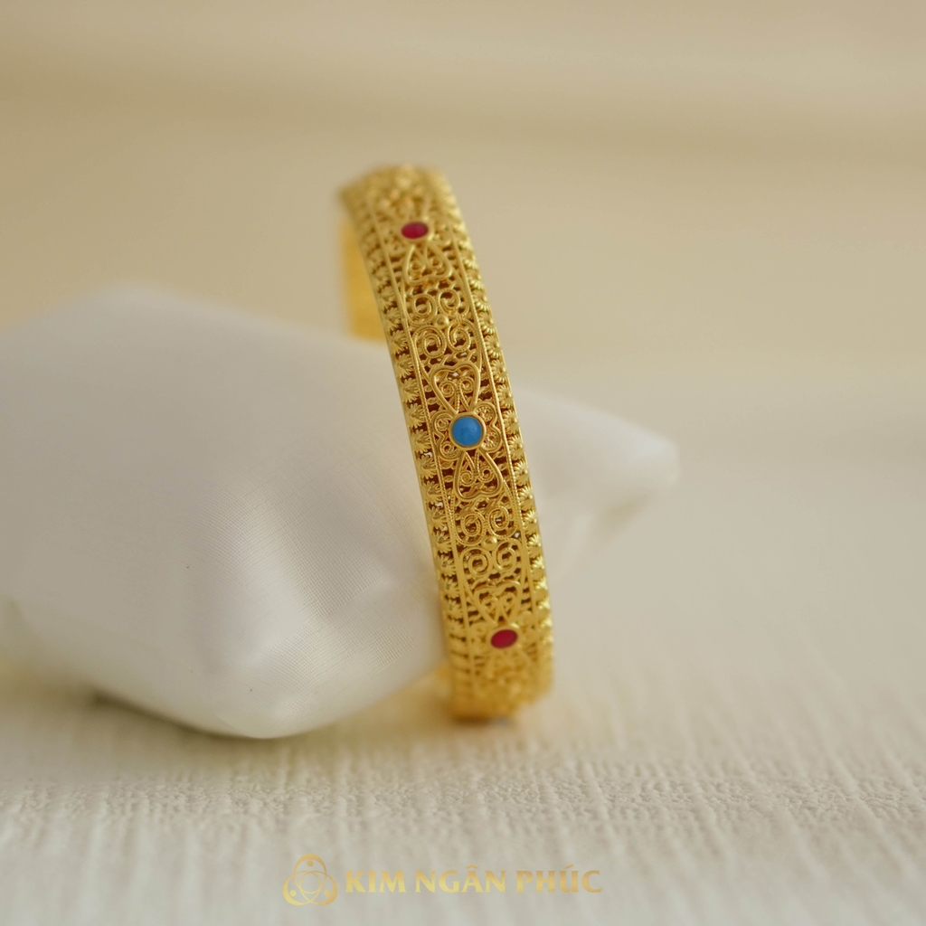 Lắc Tay Nữ Hoạ Tiết Cổ Điển 24k