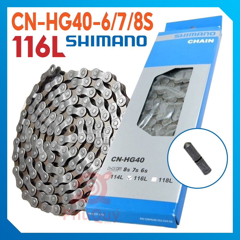 SÊN 8 HG40 SHIMANO (6/7/8 SPEED) 116 MẮC CÓ HỘP