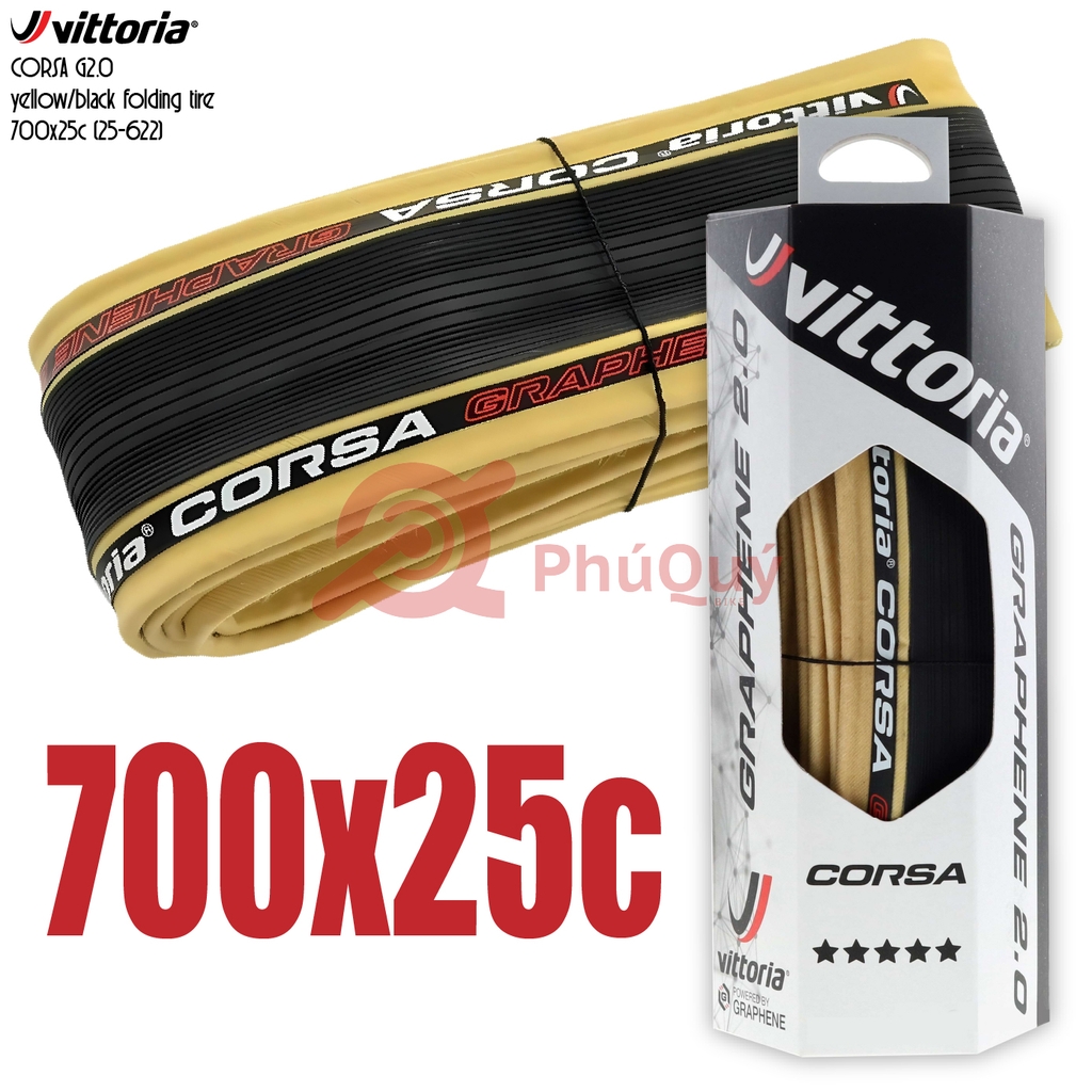 Vỏ Gấp Hông Vàng 700x25c Vittoria CORSA Graphene 2.0