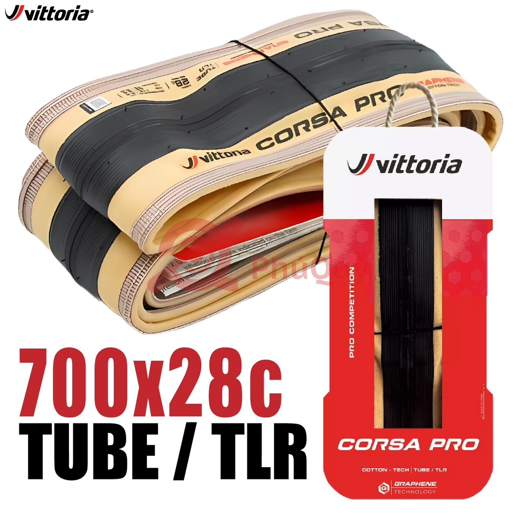 VỎ VITTORIA CORSA PRO 700X28C XÀI RUỘT & TUBELESS