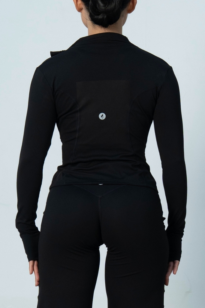 Áo Khoác Thể Thao Nữ Dài Tay Khoá Zip - The Noir