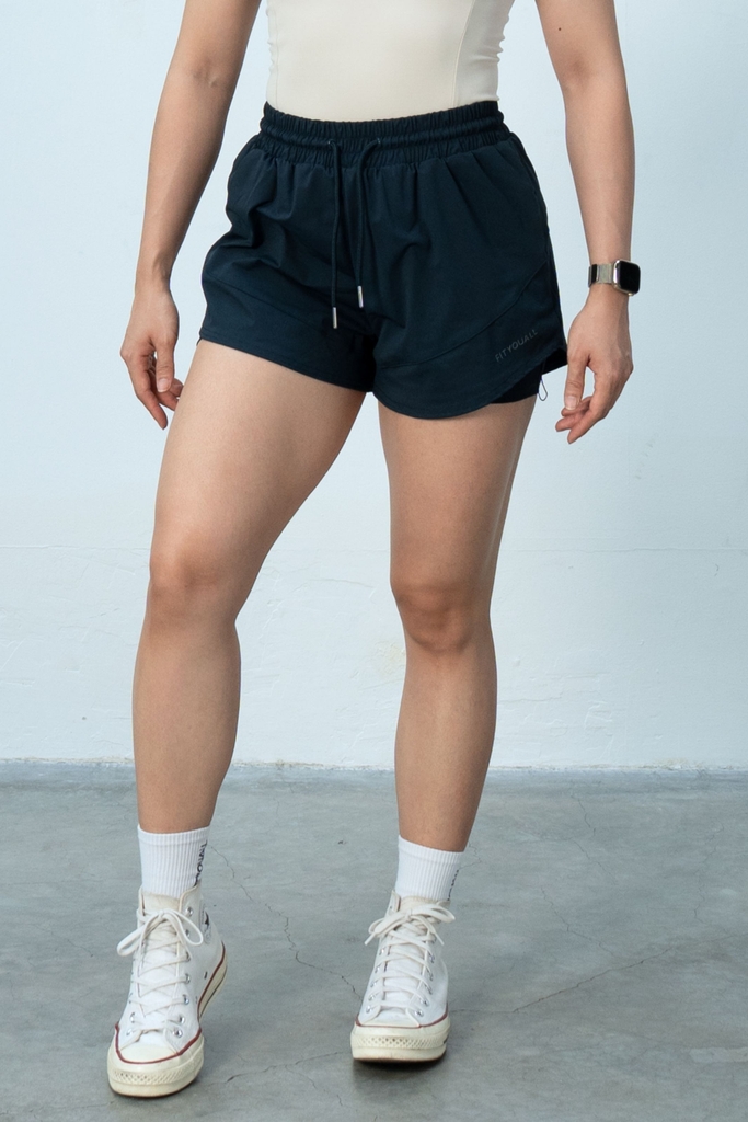 Quần Short Thể Thao 2 Lớp ANYWEAR - Xanh Đen